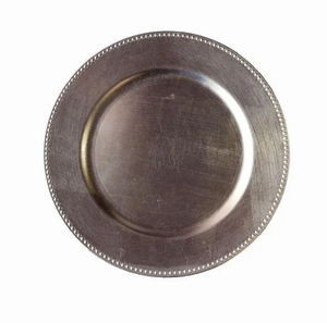 Assiette de service octogonale en métal, finition argent poli, design moderne, durable, pour événements festifs - Product Image 6