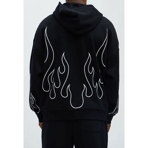 Sweat-shirt à logo gaufré de haute qualité, sweat-shirt personnalisé surdimensionné, impression 3D en relief, sweat-shirt blanc pour homme - Product Image 1