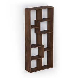 Étagère à livres autoportante contemporaine Jameye, étagère à livres en érable brun, étagères pour économiser de l'espace, organisateur de livres pour la décoration de la maison - Product Image 2