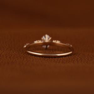 Anillo de compromiso de diamante cultivado en laboratorio de alta calidad, forma ovalada, oro rosa sólido de 14k, joyería de boda para mujer, gran venta. - Product Image 2