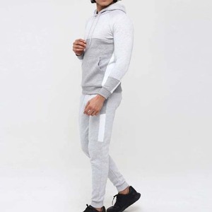 Sudadera con Capucha para Hombre, Color Gris, Diseño de Bloques de Color, Manga Larga, Corte Regular, Informal, de Poliéster y Algodón, para Otoño, con Bolsillos Laterales - Product Image 6