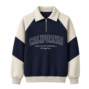 Sudadera de hombre con bloques de color, media cremallera, manga raglán, cuello vuelto y estampado de California - Product Image 2