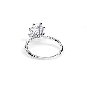 Oval Cut Diamond Engagement Ring Prong Setting Pave Women's floral Fine Jewelry IGI Certified - Product Image 2