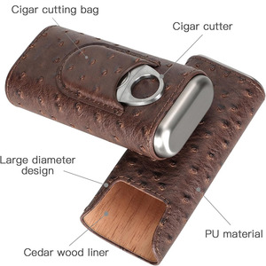 Estuche de lujo para cigarros de cuero con cortador integrado y organizador para un almacenamiento seguro y viajes ejecutivos, a la venta a precio de mayorista. - Product Image 5