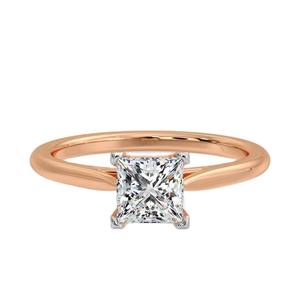 Anillo de Compromiso Solitario con Corte Princesa de 1.5 Ct, Creado en Laboratorio, Plata 925, Clásico, con Engaste de 4 Puntas, Certificado, para Boda Minimalista - Product Image 1