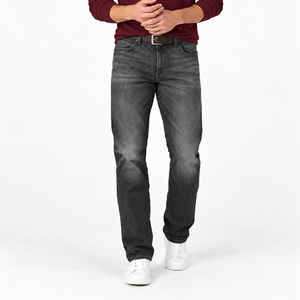 Men's Slim Fit Vintage Jeans Mid Waist Dark Wash Denim Pants High Quality Custom Logo All Season Wholesale - Product Image 3