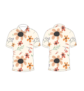 เสื้อโปโลผู้ชายพิมพ์ลายดอกไม้สีครีมลำลองแขนสั้นแฟชั่นฤดูร้อน - Product Image 3