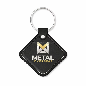 พวงกุญแจหนังสีดำ ดีไซน์มินิมอล หนังเย็บอย่างทนทาน ใช้ได้กับกุญแจรถ กระเป๋า และอุปกรณ์เสริมต่างๆ - Product Image 1