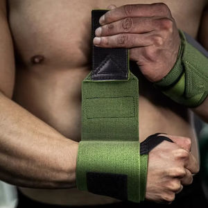 Agarraderas de Cuero para Levantamiento de Pesas con Logotipo Personalizado, Sin Tiza, Sin Dedos, Antideslizantes, Correa de Muñeca Ajustable, Agarraderas para Entrenamiento Cruzado en el Gimnasio - Product Image 5