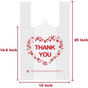 Bolsas de Plástico para Comestibles con Diseño de Camiseta Blanca de Agradecimiento, con Asas Resistentes, Tamaño Estándar de Supermercado de 12 x 20 Pulgadas, Paquete de 100 - Product Image 2