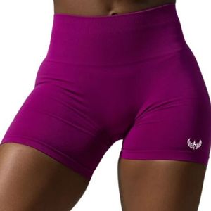 Shorts Deportivos de Cintura Alta Color Morado para Mujer, Suaves y Elásticos, para Entrenamiento, Fitness, Yoga, Ropa Deportiva Activa, Cómodos y de Alto Rendimiento - Product Image 3