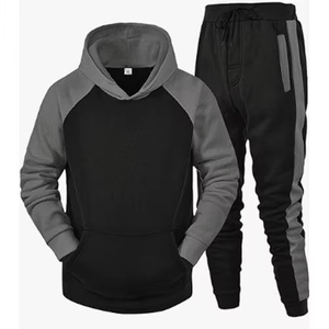 Conjunto Deportivo Unisex con Bloques de Color, Sudadera con Capucha y Pantalones Largos, Transpirable, Informal, para Otoño, Corte Regular, con Bolsillos Laterales - Product Image 2