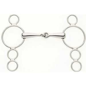 Bocado de acero inoxidable para caballo con incrustaciones de cobre, anillo redondo, equipo de bridón. - Product Image 3