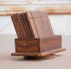 Handmade Wooden Tea Coaster Set for Coffee Cups Glass Protection Home Dining <b>Table</b> Decoration Use - Product Image 2