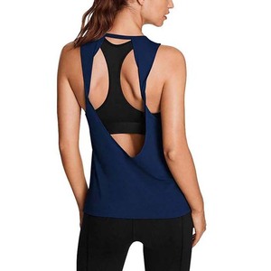 Camiseta sin mangas de cuello redondo para mujer, de color sólido, transpirable, de poliéster tejido, para uso casual. - Product Image 4