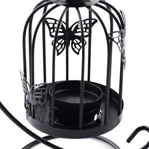 Lanterne décorative en métal à suspendre, porte-bougie, noir, décor vintage, ambiance de mariage, décoration intérieure, cadeau festif, premiumdeals - Product Image 4