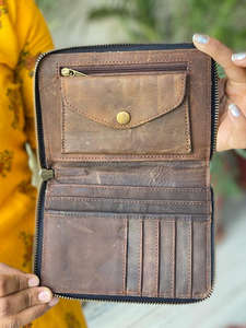 Billetera de piel de vaca auténtica, billetera de cuero con estilo, precio occidental, venta al por mayor - Product Image 5