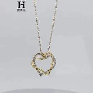 Collier avec pendentif cœur entrelacé en or 18 carats personnalisé – Fabricant de bijoux fins - Product Image 2