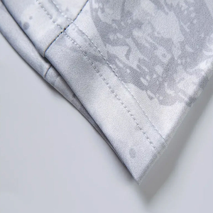 เสื้อตกปลาผู้ชาย แขนยาว แห้งเร็ว UPF 50 พิมพ์ลายปลาสีน้ำเงิน แบบสวมหัว - Product Image 5