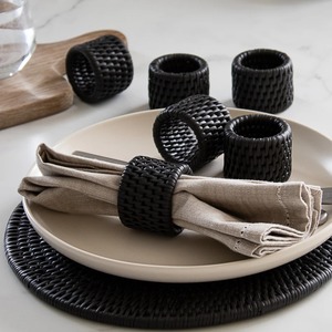 Lot de 5 anneaux de serviette en bambou tressé écologiques de 5 cm pour la décoration de table de mariage - En stock - Product Image 5