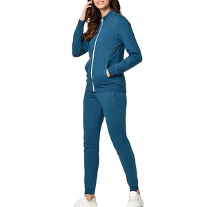 Custom High Quality Heavyweight Embroidery Cotton Fleece Tracksuit Set <b>Half</b> <b>Zip</b> <b>Sweatshirts</b> and Joggers Set for <b>Women</b> - Product Image 3