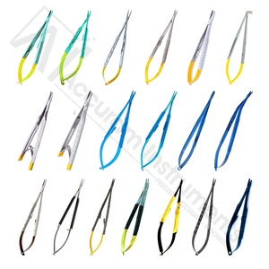Castroviejo Micro ciseaux poignée enduite de titane noir de jais autoclavable 16cm,18cm, 20cm, Instruments chirurgicaux dentaires - Product Image 2