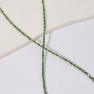 Collier Mala en diamant naturel vert traité de 50 carats, authentique, taille ronde, diamant vert scintillant brut extra-doux, bijoux en diamant vert mélangé - Product Image 2