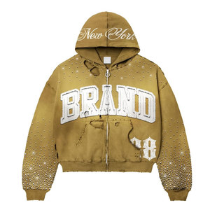 Unisex Hooded Tracksuit Set Full <b>Zip</b> Sweatshirt And Pants With Brand Logo Print In Blue Red Gold Gray Colors Casual Style - Product Image 5