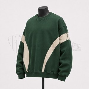 Sudadera de cuello redondo con bloques de color personalizados para hombre, forro polar premium, estilo casual urbano, venta al por mayor - Product Image 3
