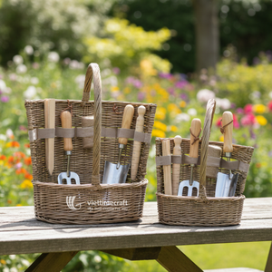 Rattan <b>Garden</b> <b>Tool</b> <b>Storage</b> Basket with Handle, Small & Large Sizes for Outdoor Organization - Product Image 5