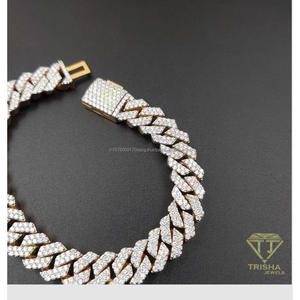 Luxury Fully Iced Out Cuban Link Moissanite Bracelet with Diamond Look Pave Setting and Secure <b>Box</b> Clasp - Product Image 4