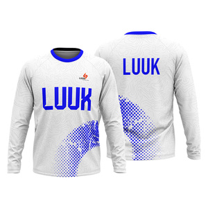 Chemises à manches longues à col rond pour hommes, personnalisées, 100% polyester, respirantes, antibactériennes, coupe classique, pour la salle de sport et le yoga en plein air - Product Image 6