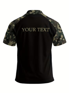 Customized Men's Standard for Shirt Personalized Text Classic Easy Short Sleeve Camouflage Print 4 Colors 100% Cotton - Product Image 6
