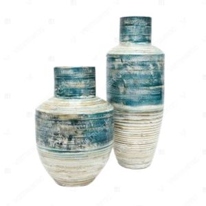 Jarrón de bambú vietnamita hecho a mano con incrustaciones de cáscara de huevo para organizar plantas y flores, ideal como centro de mesa. - Product Image 2