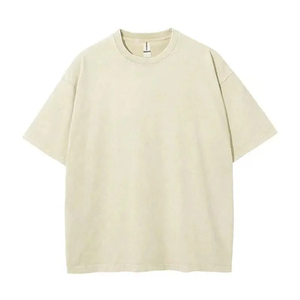 เสื้อยืดคอตตอนผู้ชายไซส์ใหญ่ สีพื้น ผ้าเจอร์ซีย์แบบซักแล้ว คอกลม แขนสั้น ทรงลำลอง - Product Image 6
