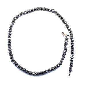 Cuentas de Moissanita Negra de 4 mm, Hechas a Mano, Corte AAA, para Mangalsutra, Regalo para Pareja, Collar Unisex - Product Image 3