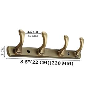 Premium Zinc 4 Pin Hook Cloth Hanger <b>Rail</b> for Door <b>Wall</b> Heavy Duty Multi Purpose Clothes Hanging Hooks - Product Image 5