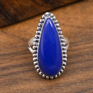 Anillo de Lapislázuli Hecho a Mano en Plata de Ley 925, Anillo de Joyería de Lapislázuli Natural Deslumbrante, Regalo de Acción de Gracias - Product Image 1