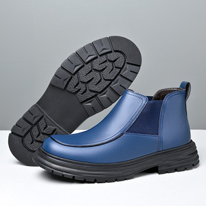 Botas Martin de Estilo Británico para Hombre, de Caña Alta, con Suela Gruesa, Modernas, Combinables con Todo, de Cuero, para Invierno - Product Image 2