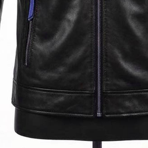 Veste en cuir véritable rouge de qualité supérieure, design personnalisé, style streetwear, col carré, veste en cuir d'extérieur pour homme, vente chaude - Product Image 3