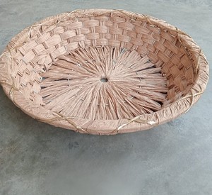 Cesta de Frutas de Ratán Natural al por Mayor con Detalles Dorados, Bandeja Redonda Decorativa de Mimbre para Pan, Organizador de Decoración de Mesa - Product Image 6