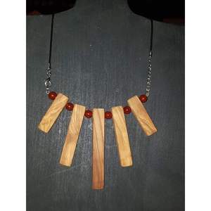 Handmade Natural Wooden Necklace for Women Bamboo and Wood <b>Crafts</b> Jewelry - Product Image 1