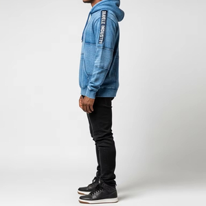 Custom Distressed Heavyweight Men's Acid Wash Hoodie Winter Pullover 100% Polyester Digital <b>Printing</b> Customizable - Product Image 3