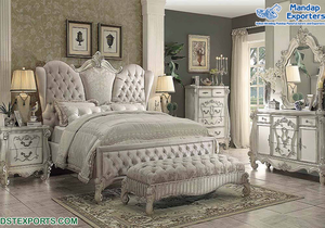 Etallic ililver iniinish Room edroom ururniture et mperial Look y Carved edroom ururniture Royal Roch ook y arveed edroom - Product Image 4