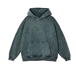 Sudadera con Capucha Oversize para Hombre, Color Sólido, Algodón French Terry, Estilo Casual Otoñal, con Bolsillos, Tejido de Punto - Product Image 5