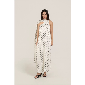 Nouvelle Robe Longue Décontractée en Coton et Polyester, Tissée, à Rayures Droites Teintes, Boutonnée sur le Devant, pour l'Été - Product Image 1