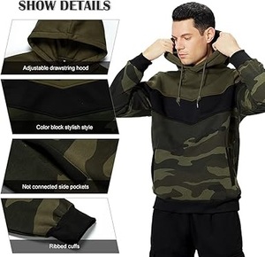 Sudadera con Capucha de Camuflaje Bordada, Diseño Moderno, Unisex, de Forro Polar, Estilo Trench, para Invierno, Gruesa, Transpirable - Product Image 4
