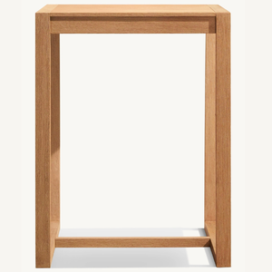 Mesa cuadrada de madera de teca para exteriores, estilo moderno y sencillo, ideal para restaurantes o bares al aire libre, en oferta. - Product Image 6