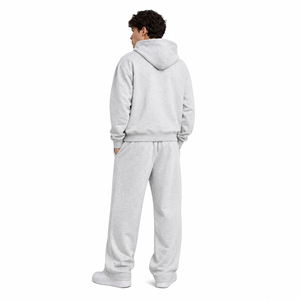 Conjuntos de sudadera con capucha y cremallera gris, chándales de invierno de forro polar oversize, fabricante de ropa con logotipo personalizado OEM ODM, chaqueta con capucha - Product Image 2