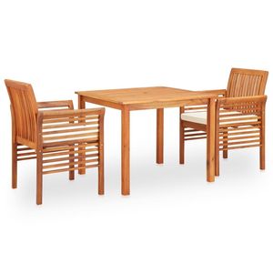 Ensemble de salle à manger d'extérieur en bois d'acacia massif, 3 pièces, cadre marron, meubles de jardin - Product Image 1